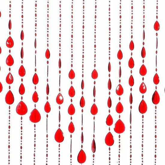 Kralengordijn Druppel Rood 90x200cm 3 Kralengordijn Druppel Rood 90x200cm