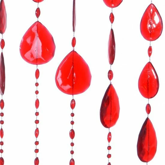 Kralengordijn Druppel Rood 90x200cm 5 Kralengordijn Druppel Rood 90x200cm - Afbeelding 3