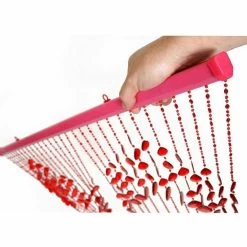 Kralengordijn Druppel Rood 90x200cm -Gordijn Promotie Winkel 1946728752