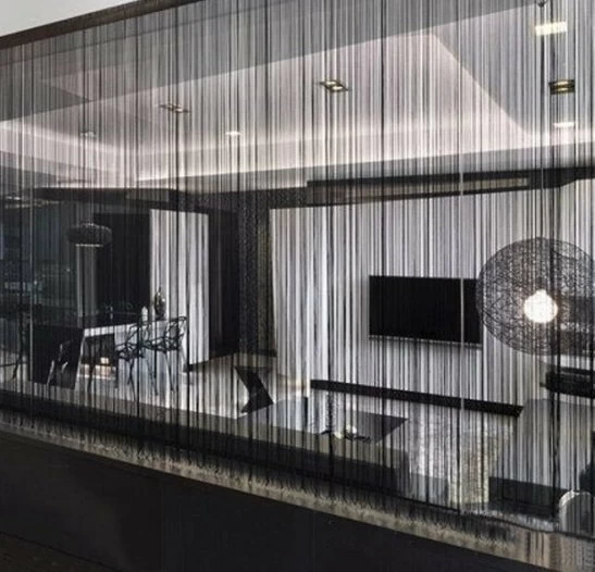 Brandvertragende Draadjesgordijnen Zwart 90x250cm