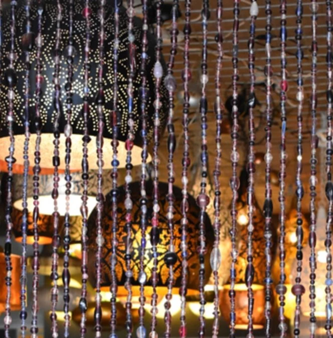 Glaskralengordijn Oosters (paarse Glaskralen) 3 Glaskralengordijn Oosters (paarse Glaskralen)