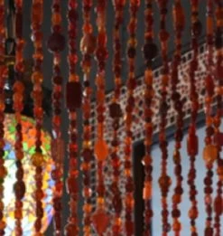 Glaskralengordijn Oosters (rode Glaskralen)