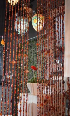 Glaskralengordijn Oosters (rode Glaskralen) -Gordijn Promotie Winkel 1951375776