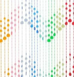 Kralengordijn Druppel Regenboog 90x200cm