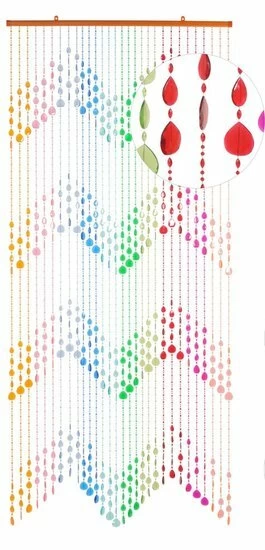 Kralengordijn Druppel Regenboog 90x200cm 4 Kralengordijn Druppel Regenboog 90x200cm - Afbeelding 2