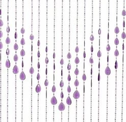 Kralengordijn Druppel Paars 90x200cm