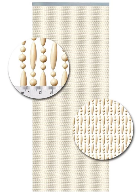 Vliegengordijn Kralen Op Maat: Verspringen Creme 4 Vliegengordijn Kralen Op Maat: Verspringen Creme - Afbeelding 2