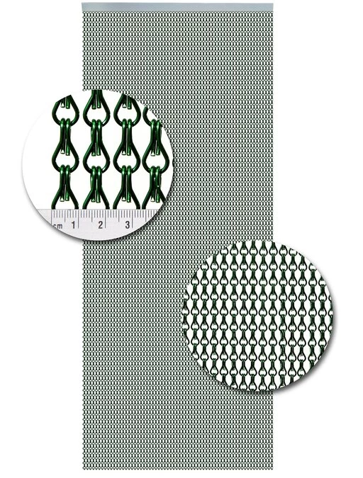 Aluminium Ketting Vliegengordijn Op Maat: Groen Glans 4 Aluminium Ketting Vliegengordijn Op Maat: Groen Glans - Afbeelding 2