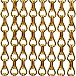 Aluminium Ketting Vliegengordijn Op Maat: Goud Glans