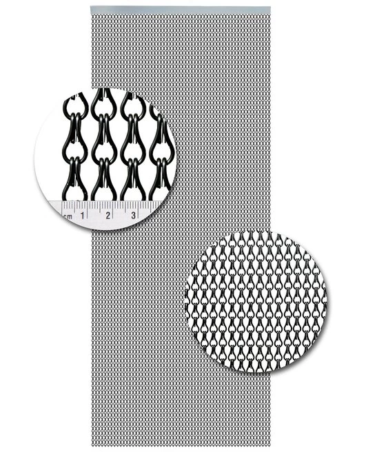Aluminium Ketting Vliegengordijn Op Maat: Antraciet Glans 4 Aluminium Ketting Vliegengordijn Op Maat: Antraciet Glans - Afbeelding 2