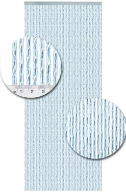 Vliegengordijn Op Maat: Luxe Bali Blauw/transparant -Gordijn Promotie Winkel 1979362113