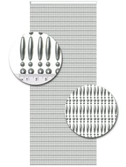 Vliegengordijn Kralen Op Maat: Recht Metallic Zilver -Gordijn Promotie Winkel 1979362410