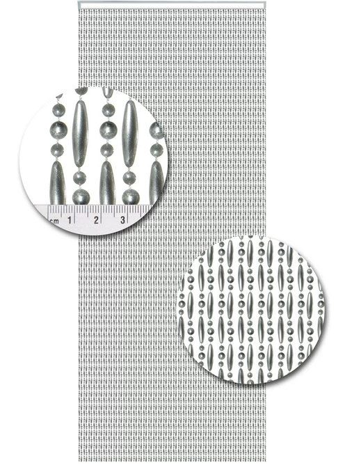 Vliegengordijn Kralen Op Maat: Verspringen Metallic Zilver 4 Vliegengordijn Kralen Op Maat: Verspringen Metallic Zilver - Afbeelding 2