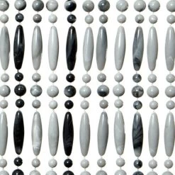 Vliegengordijn Kralen Op Maat: Recht Grijs/wit Gevlamd