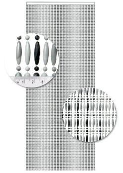 Vliegengordijn Kralen Op Maat: Recht Grijs/wit Gevlamd -Gordijn Promotie Winkel 1979362434