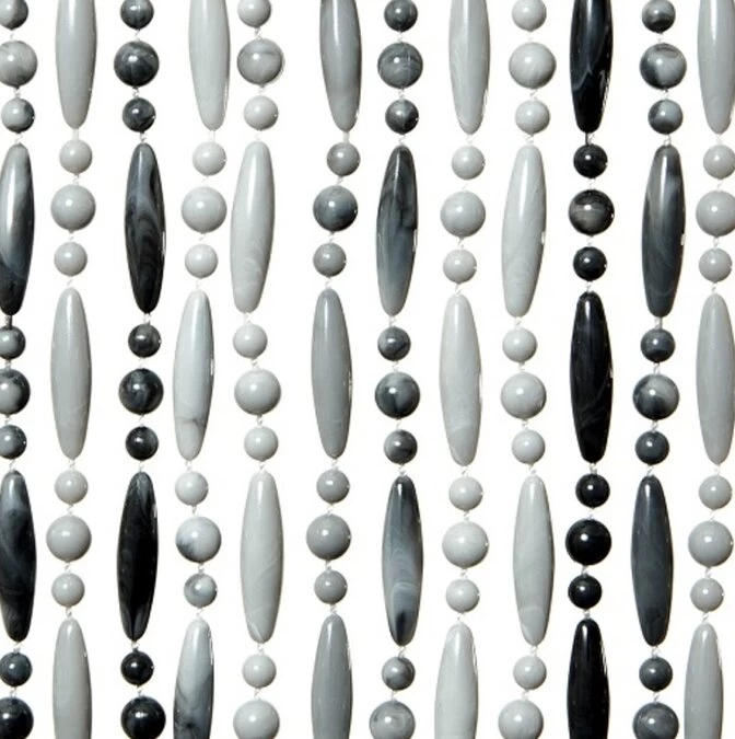 Vliegengordijn Kralen Op Maat: Verspringen Grijs/wit Gevlamd 3 Vliegengordijn Kralen Op Maat: Verspringen Grijs/wit Gevlamd