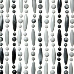 Vliegengordijn Kralen Op Maat: Verspringen Grijs/wit Gevlamd