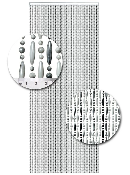 Vliegengordijn Kralen Op Maat: Verspringen Grijs/wit Gevlamd 4 Vliegengordijn Kralen Op Maat: Verspringen Grijs/wit Gevlamd - Afbeelding 2