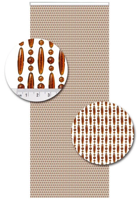 Vliegengordijn Kralen Op Maat: Verspringen Bruin 4 Vliegengordijn Kralen Op Maat: Verspringen Bruin - Afbeelding 2