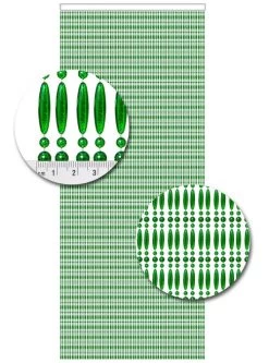 Vliegengordijn Kralen Op Maat: Recht Groen Transparant -Gordijn Promotie Winkel 1979362479 2