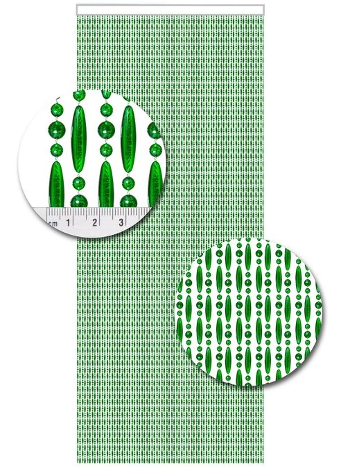 Vliegengordijn Kralen Op Maat: Verspringen Groen Transparant 4 Vliegengordijn Kralen Op Maat: Verspringen Groen Transparant - Afbeelding 2