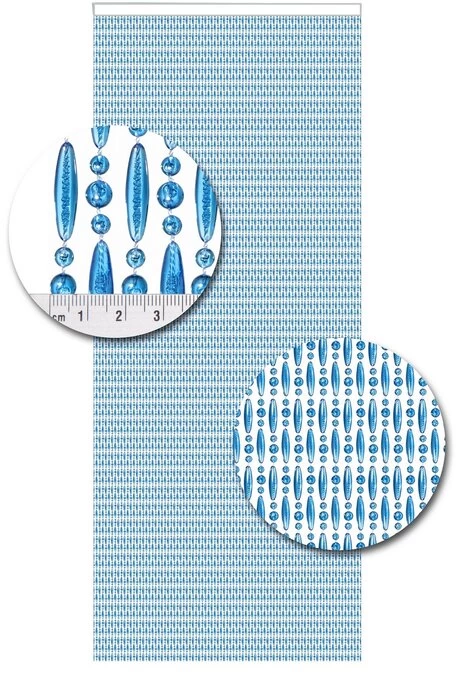 Vliegengordijn Kralen Op Maat: Verspringen Blauw Transparant 4 Vliegengordijn Kralen Op Maat: Verspringen Blauw Transparant - Afbeelding 2