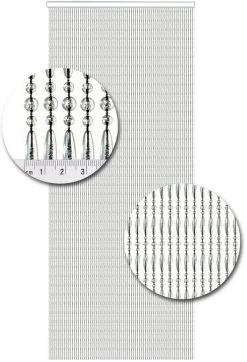 Vliegengordijn Kralen Op Maat: Recht Transparant (zwarte Draad) -Gordijn Promotie Winkel 1979362527
