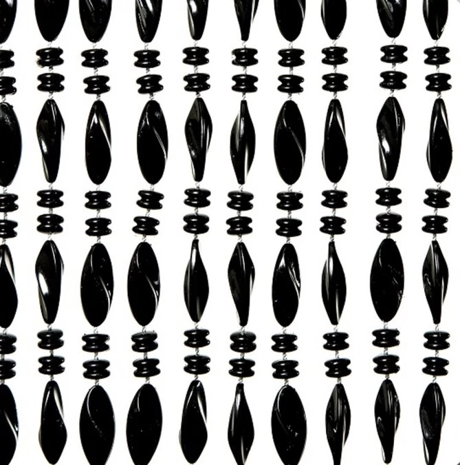 Vliegengordijn Kralen Op Maat: Chios Zwart 3 Vliegengordijn Kralen Op Maat: Chios Zwart