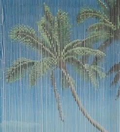 Bamboe Vliegengordijn Palm Op Strand 90x200cm