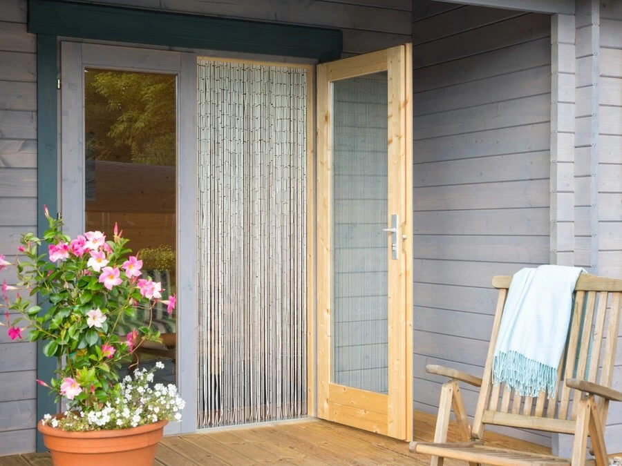 Bamboe Vliegengordijn Wit 90x200cm (90 Strengen) 4 Bamboe Vliegengordijn Wit 90x200cm (90 Strengen) - Afbeelding 2
