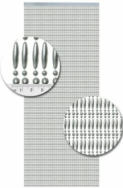 Vliegengordijn Kralen Recht Zilver Metallic 90x210cm -Gordijn Promotie Winkel 1979364912