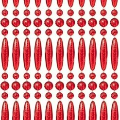 Vliegengordijn Kralen Recht Rood Transparant 90x210cm