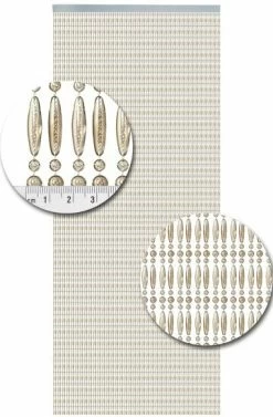Vliegengordijn Kralen Recht Champagne Transparant 90x210cm -Gordijn Promotie Winkel 1979365143 1