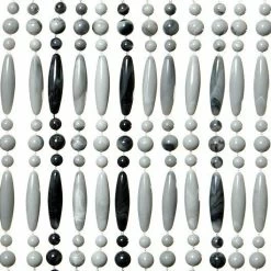 Vliegengordijn Kralen Recht Grijs/wit 90x210cm