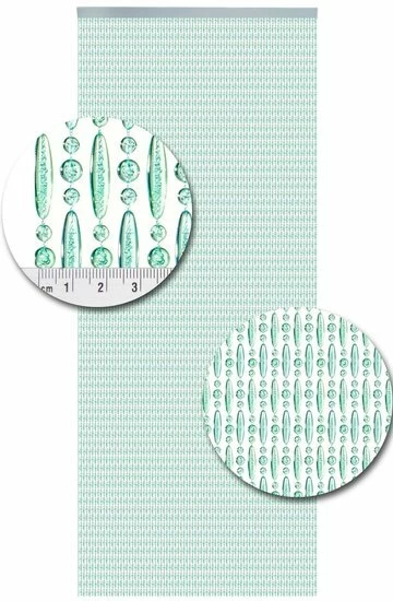 Vliegengordijn Kralen Turquoise Transparant 90x210cm 4 Vliegengordijn Kralen Turquoise Transparant 90x210cm - Afbeelding 2