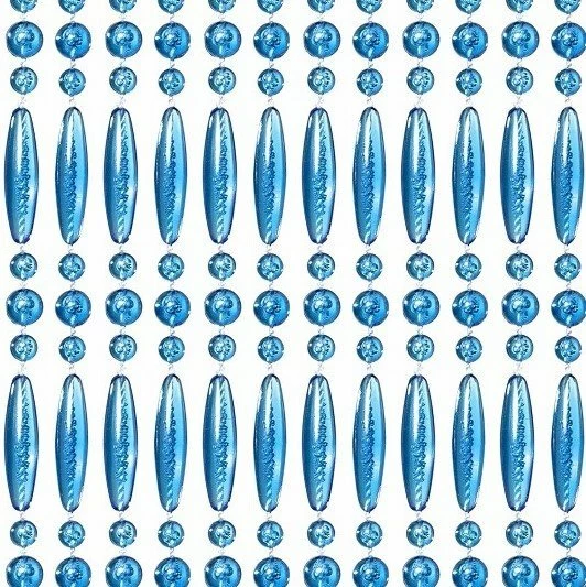 Vliegengordijn Kralen Recht Blauw Transparant 90x210cm 3 Vliegengordijn Kralen Recht Blauw Transparant 90x210cm