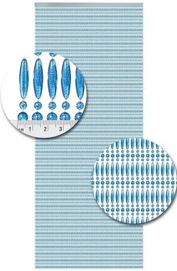 Vliegengordijn Kralen Recht Blauw Transparant 90x210cm 4 Vliegengordijn Kralen Recht Blauw Transparant 90x210cm - Afbeelding 2