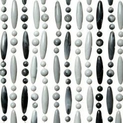 Vliegengordijn Kralen Grijs/wit 90x210cm