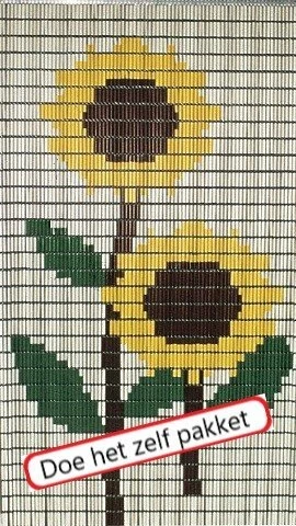 Vliegengordijn Bouwpakket Zonnebloemen 90x210cm 3 Vliegengordijn Bouwpakket Zonnebloemen 90x210cm