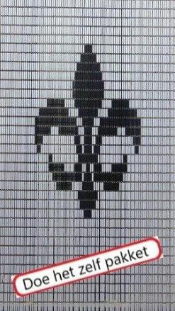 Vliegengordijn Bouwpakket Franse Lelie Wit/antraciet 90x210cm