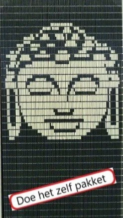 Vliegengordijn Bouwpakket Boeddha Antraciet/creme 90x210cm