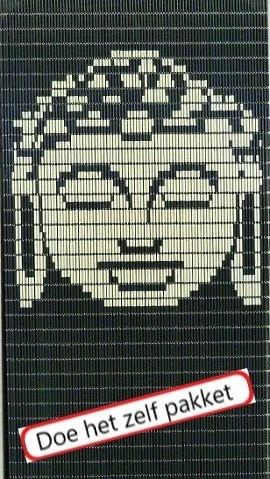 Vliegengordijn Bouwpakket Boeddha Antraciet/creme 90x210cm 2 Vliegengordijn Bouwpakket Boeddha Antraciet/creme 90x210cm