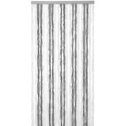 Vliegengordijn Kattenstaart 90x220cm Grijs/wit Duo -Gordijn Promotie Winkel 1979365578