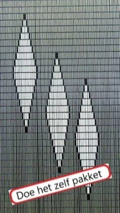 Vliegengordijn Bouwpakket 3 Ruiten Wit 90x210cm