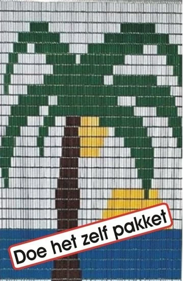 Vliegengordijn Bouwpakket Palmboom Met Kokosnoten 100x240cm 3 Vliegengordijn Bouwpakket Palmboom Met Kokosnoten 100x240cm