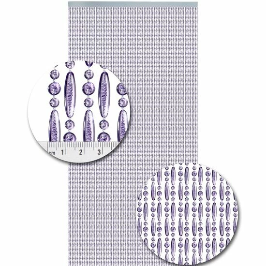 Vliegengordijn Kralen Paars Transparant 90x210cm 4 Vliegengordijn Kralen Paars Transparant 90x210cm - Afbeelding 2