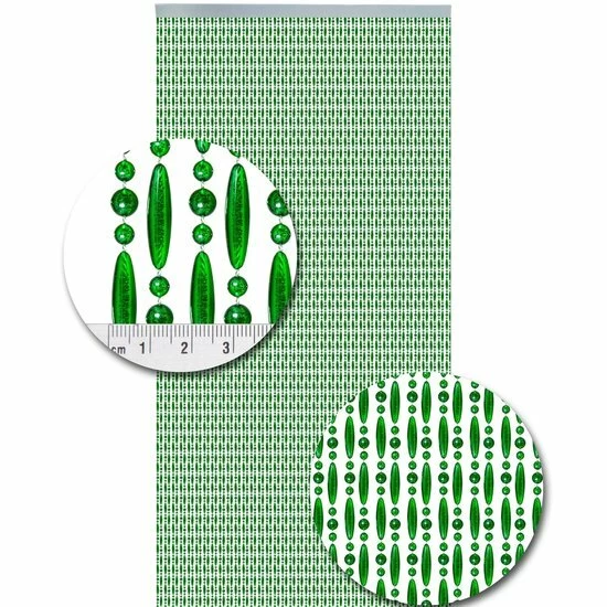 Vliegengordijn Kralen Groen Transparant 90x210cm 4 Vliegengordijn Kralen Groen Transparant 90x210cm - Afbeelding 2