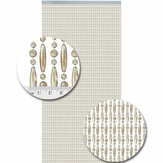 Vliegengordijn Kralen Champagne Transparant 90x210cm 4 Vliegengordijn Kralen Champagne Transparant 90x210cm - Afbeelding 2