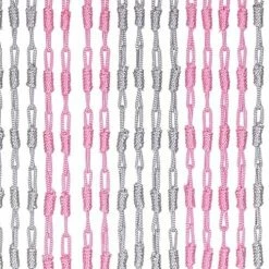 Vliegengordijn Knopen Grijs/roze 90x200cm